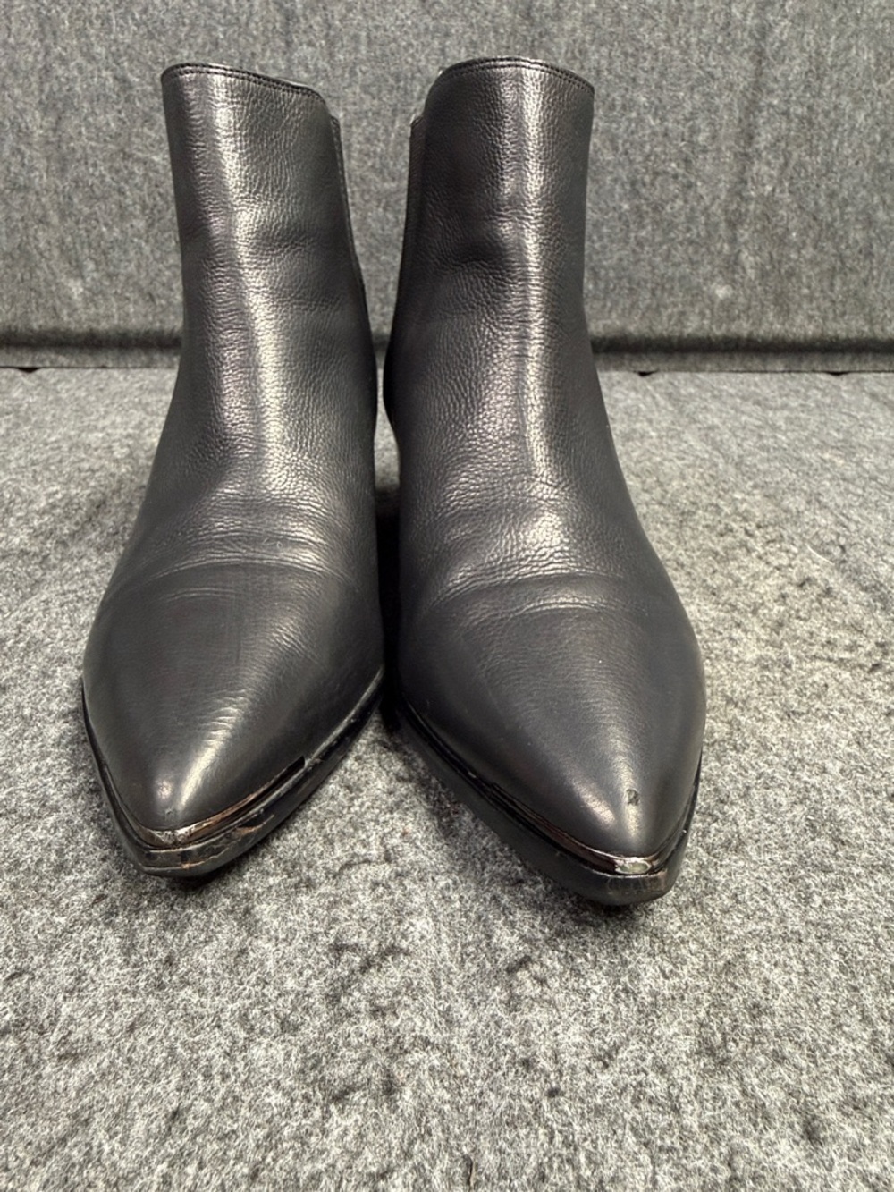 Marc Fisher YALE Black Pointed Leather Booties - Picture 5 of 11